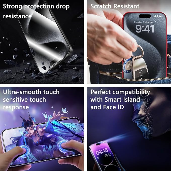 2 Pack Screen Protector for iPhone 16e/iPhone 14/iPhone 13 Pro/iPhone 13 - Image 6