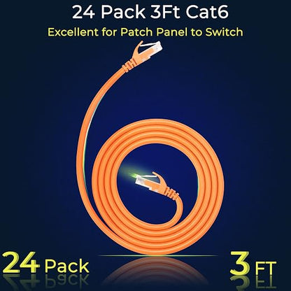 Rapink Patch Cables Cat6 3ft, Ethernet Patch Cable 10G Support, Cat 6 Patch - Image 2