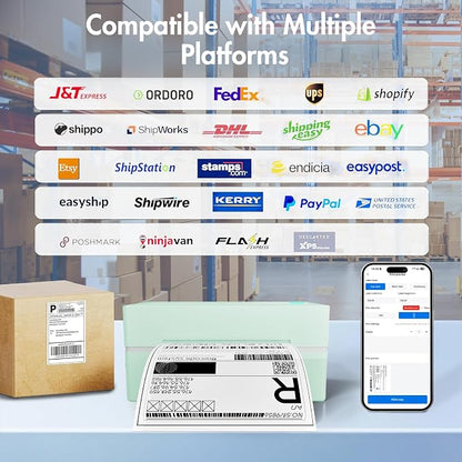 Bluetooth Thermal Shipping Label Printer: 4x6 Wireless Label Maker - Image 5