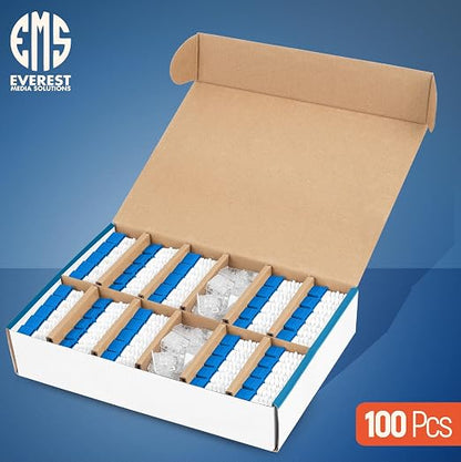 Everest 90° Angled RJ45 Cat6A Keystone Jacks 100-Pack in Blue - Image 2
