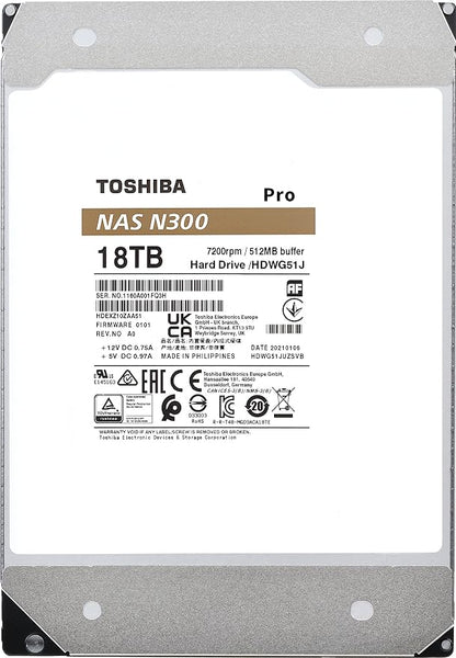 Toshiba N300 PRO 18TB Large-Sized Business NAS 3.5-Inch Internal Hard Drive - Image 6