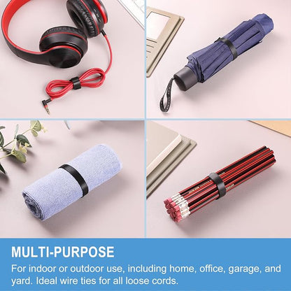 100 PCS 8 Inches Reusable Cable Ties | Adjustable Cord Wraps, Cable Straps | - Image 6