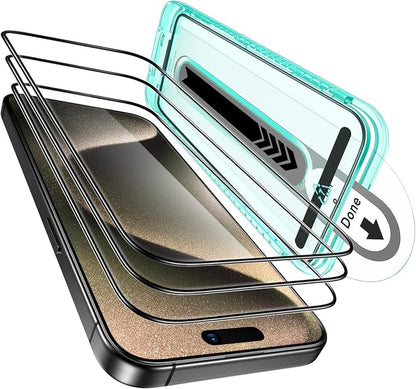 ESR 3 Pack for iPhone 15 Pro Screen Protector, Full Coverage Tempered Glass Film by ESR