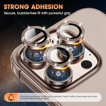for iPhone 16 Pro/16 Pro Max Camera Lens Protector Bling Individual Metal - Image 4