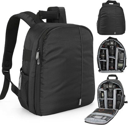 Camera Backpack Bag Small- Waterproof Professional DSLR Camera Bag Photography by Heliora