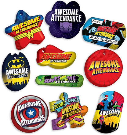 Brag Tags Awesome Attendance Heroes Value Pack to Improve Student School & by BragTags%C2%AE