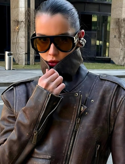 Oversized Retro Aviator Sunglasses - Image 3