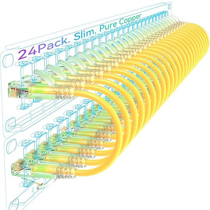 Sokqovt Cat6a Patch Cables Slim 3ft, Flexible Cat6 Ethernet Patch Cable 10G by Unknown