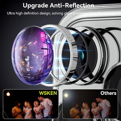 WSKEN for iPhone 15 Pro/iPhone 15 Pro Max Camera Lens Protector, Shatterproof - Image 2