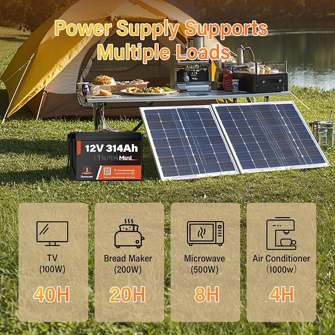 4 PCS Bluetooth 12V 314Ah LiFePO4 Lithium Battery MINI, Max. 4190Wh Energy - Image 5