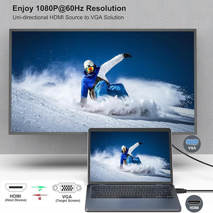 BENFEI HDMI to VGA 6 Feet Cable, Uni-Directional HDMI Computer to VGA Monitor - Image 4