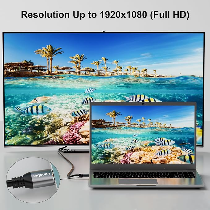 HDMI to VGA Cable 4 FT, Uni-Directional HDMI to VGA Cable, Aluminum Shells - Image 3