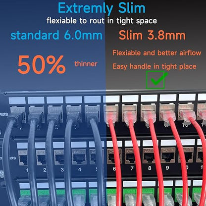 Cat6a Slim Ethernet Patch Cable 5 ft, Cat6a Patch Cable - Image 3