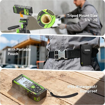 Huepar 3-in-1 Laser Measuring Tool, 400Ft Laser Measure & 33Ft Green Cross Line - Image 7