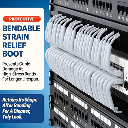 Everest Ultra Slim Cat6a Ethernet Patch Cables 1ft White - Image 3
