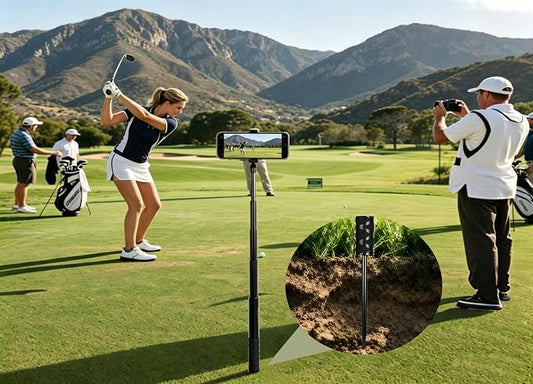 Golf Monopod Phone Stand with Ground Spike, Magnetic Phone Holder - Image 2