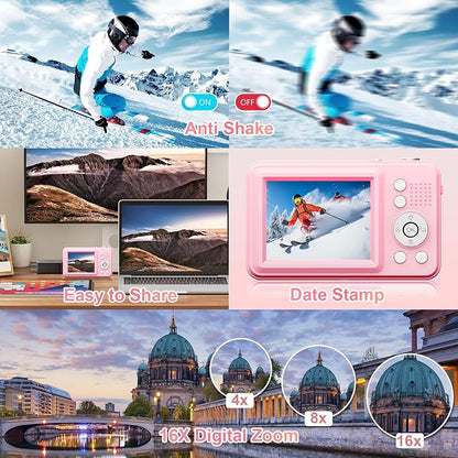 Digital Camera with 32GB Card, 48MP Compact Portable Small Point Shoot Camera - Image 4