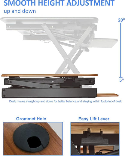 Rocelco 46" Large Height Adjustable Standing Desk Converter - Image 2
