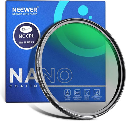 NEEWER Polarizer Filter 43mm Circular MC CPL by Neewer