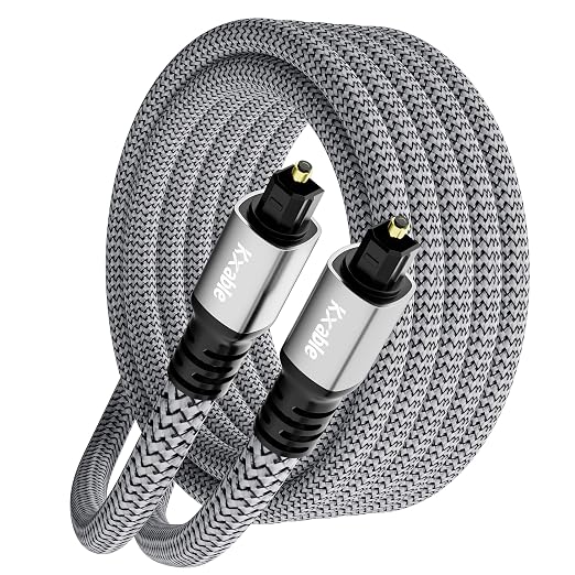 Kxable Optical Audio Cable 6.6FT /2M, Digital Audio Cable, Toslink Fiber Optic by Kxable
