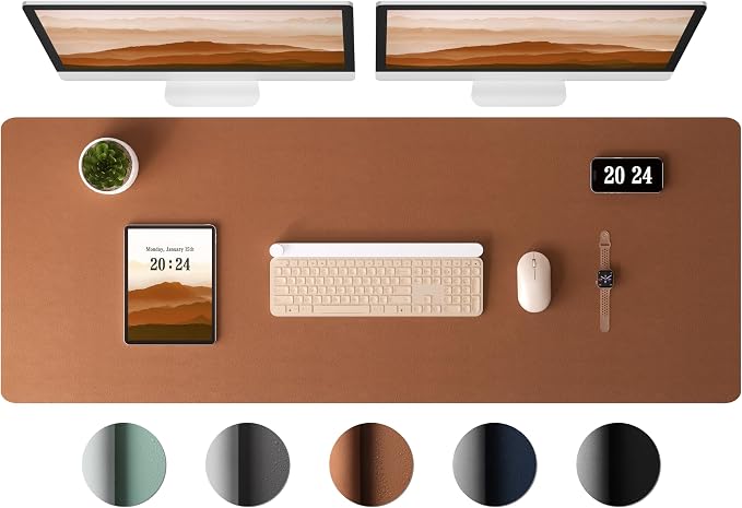 Aothia Leather Desk Pad Protector, Office Mat, Large Mouse Pad, Laptop Desk Pad by Aothia