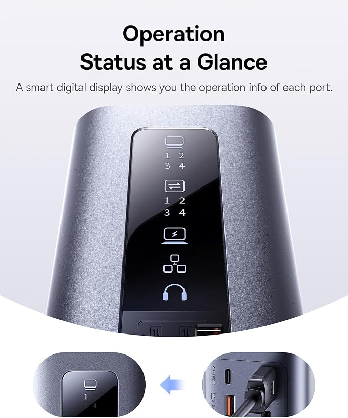 Baseus Laptop Docking Station, 11 in 1 Triple 4K Display HDMI/DP, 10Gbps USB - Image 6