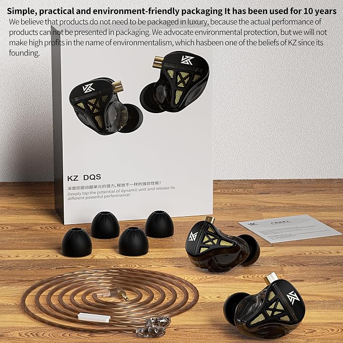 KZ DQS Wired Earbuds Dynamic Driver in Ear Monitor Headphone Semi-Open HiFi - Image 9