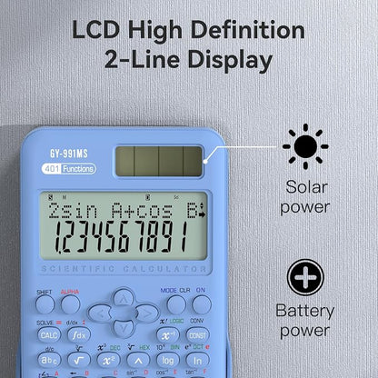 Scientific Calculator School Supplies, ROATEE 991MS 401 Functions 2-Line - Image 4