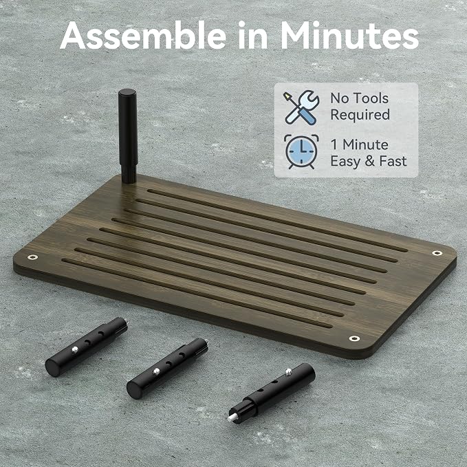 2 Pack Bamboo Monitor Stand Riser, 4 Adjustable Height, Laptop Stand - Image 6