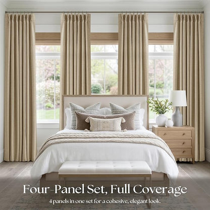 Burlywood Birch Linen Pinch Pleated 92 Inch Curtains - Image 6