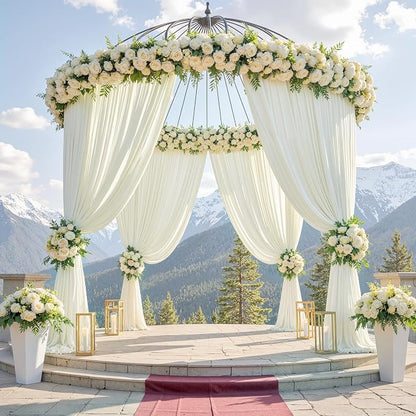 20ft x 15ft Ivory Backdrop Curtains - Image 3