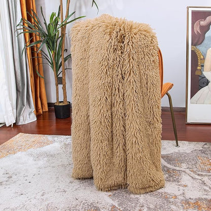 Tuddrom Decorative Extra Soft Faux Fur Blanket Twin Size, Solid Reversible - Image 4