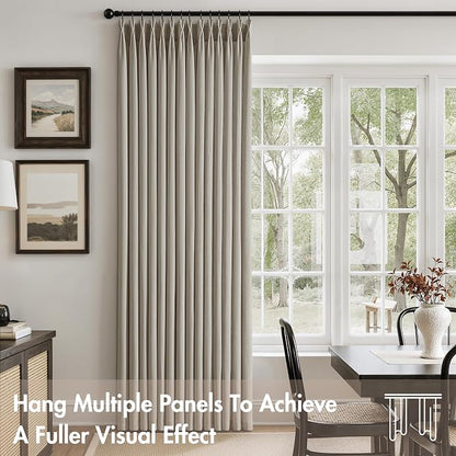 Memory Trained Pinch Pleated Curtains 108 Inches Long, Viral Linen Pinch Pleat - Image 3