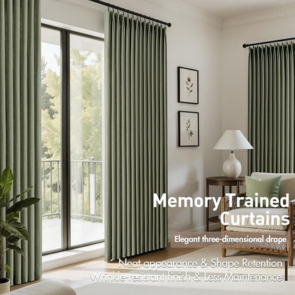 Memory Trained Pinch Pleated Curtains 92 Inches Long, Linen Pinch Pleat Sheer - Image 3