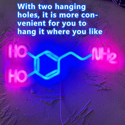 Dopamine Molecule Neon Sign Dimmable LED Light Up Wall Decor Science Chemistry - Image 5