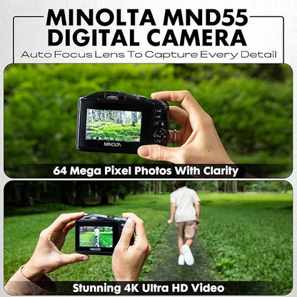 Minolta 64MP Digital Camera – 4K Ultra HD Video at 60FPS, 16x Digital Zoom - Image 3