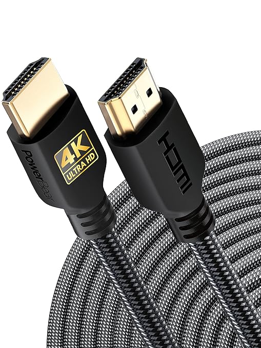 PowerBear 4K HDMI Cable 40 ft | High Speed, Braided Nylon & Gold Connectors by PowerBear