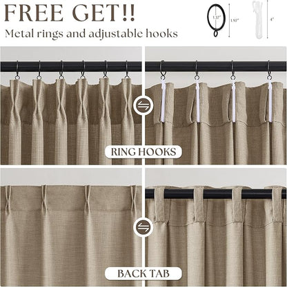 Burlywood Birch Linen Pinch Pleated 92 Inch Curtains - Image 5