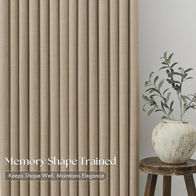 Burlywood Birch Linen Pinch Pleated 92 Inch Curtains - Image 4
