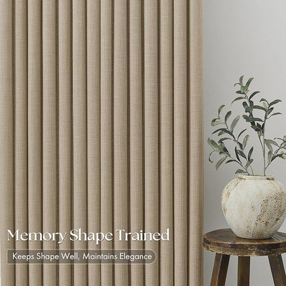Burlywood Birch Linen Semi Sheer 105 Inch Curtains - Image 4