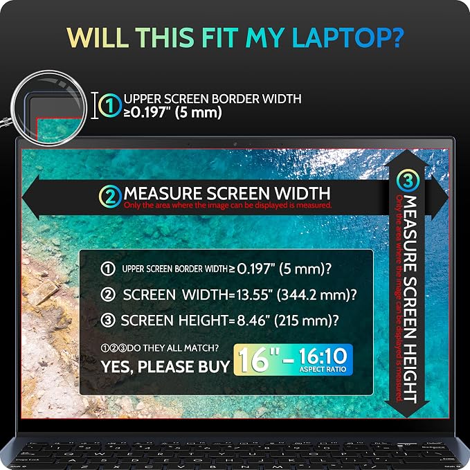 Magnetic Laptop Privacy Screen 16 inch - Image 3