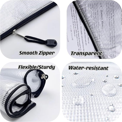 Oaimyy-24PCS-7 x 11" inches-Mesh Zipper Pouch, Plastic Zip File Folders Puzzle - Image 5