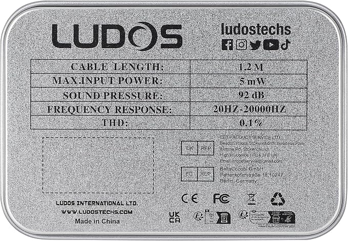 LUDOS Ultra Wired Earbuds in-Ear Headphones, 5 Years Warranty, Earphones - Image 10