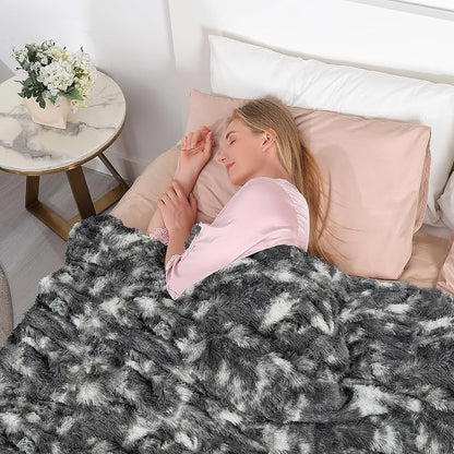 Tuddrom Decorative Extra Soft Fuzzy Faux Fur Throw Blanket 50" x 60", Solid - Image 4