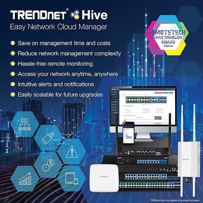 TRENDnet AC1750 Dual Band PoE Access Point, TEW-825DAP, 1300Mbps WiFi-AC+ - Image 7
