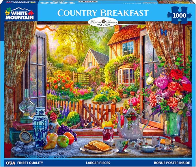 White Mountain Country Breakfast Puzzle 1000 Piece Vintage Jigsaw Puzzle by WhiteMountain