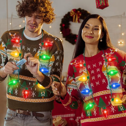 Blowata 12PCS Christmas Party Pavors, 3 Modes Christmas Light up Necklace - Image 4