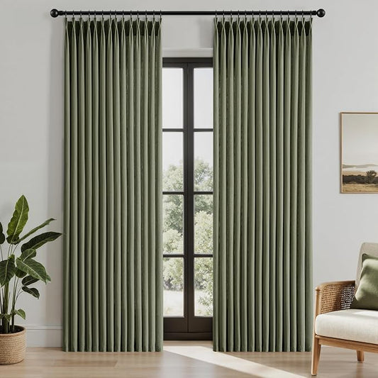 Memory Trained Pinch Pleated Curtains 90 Inches Long, Linen Pinch Pleat Sheer - Image 2