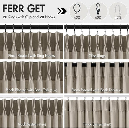 Memory Trained Pinch Pleated Curtains 108 Inches Long, Viral Linen Pinch Pleat - Image 5
