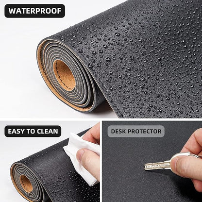 AFIING Leather Desk pad Protector, Large Non-Slip Office Desk Mat - Image 3